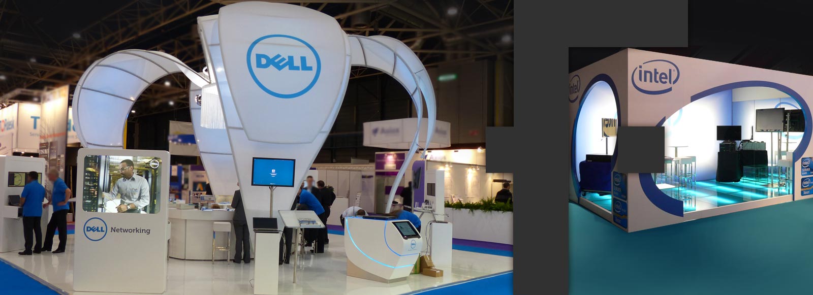 Messestand Dell und Intel